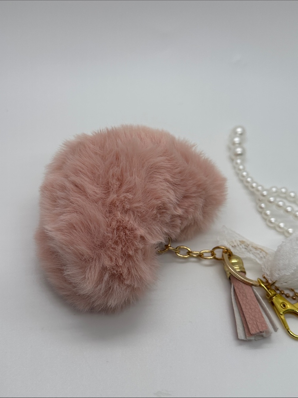 Pink Faux Fur Bag Charm - Picture 2 of 3